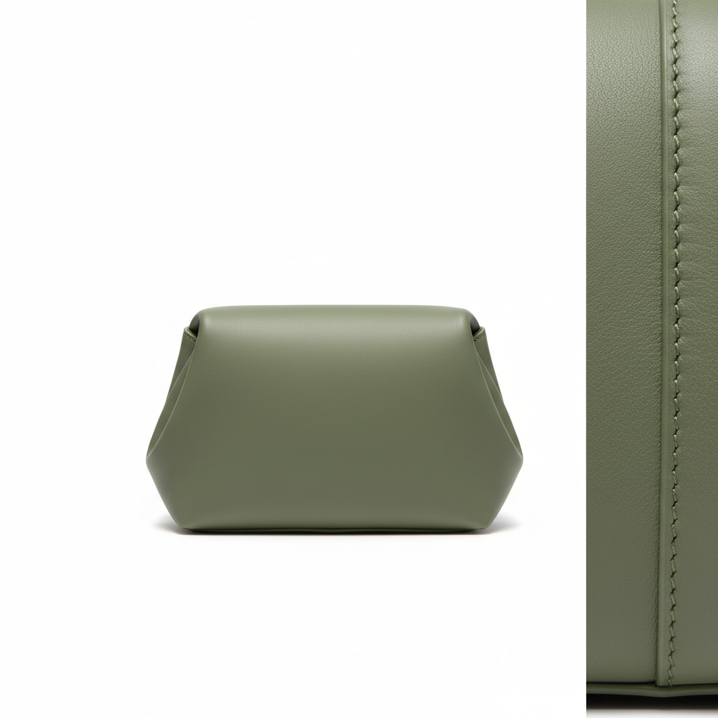 Modern Pouch Bag – Sage Green – Leather Detail