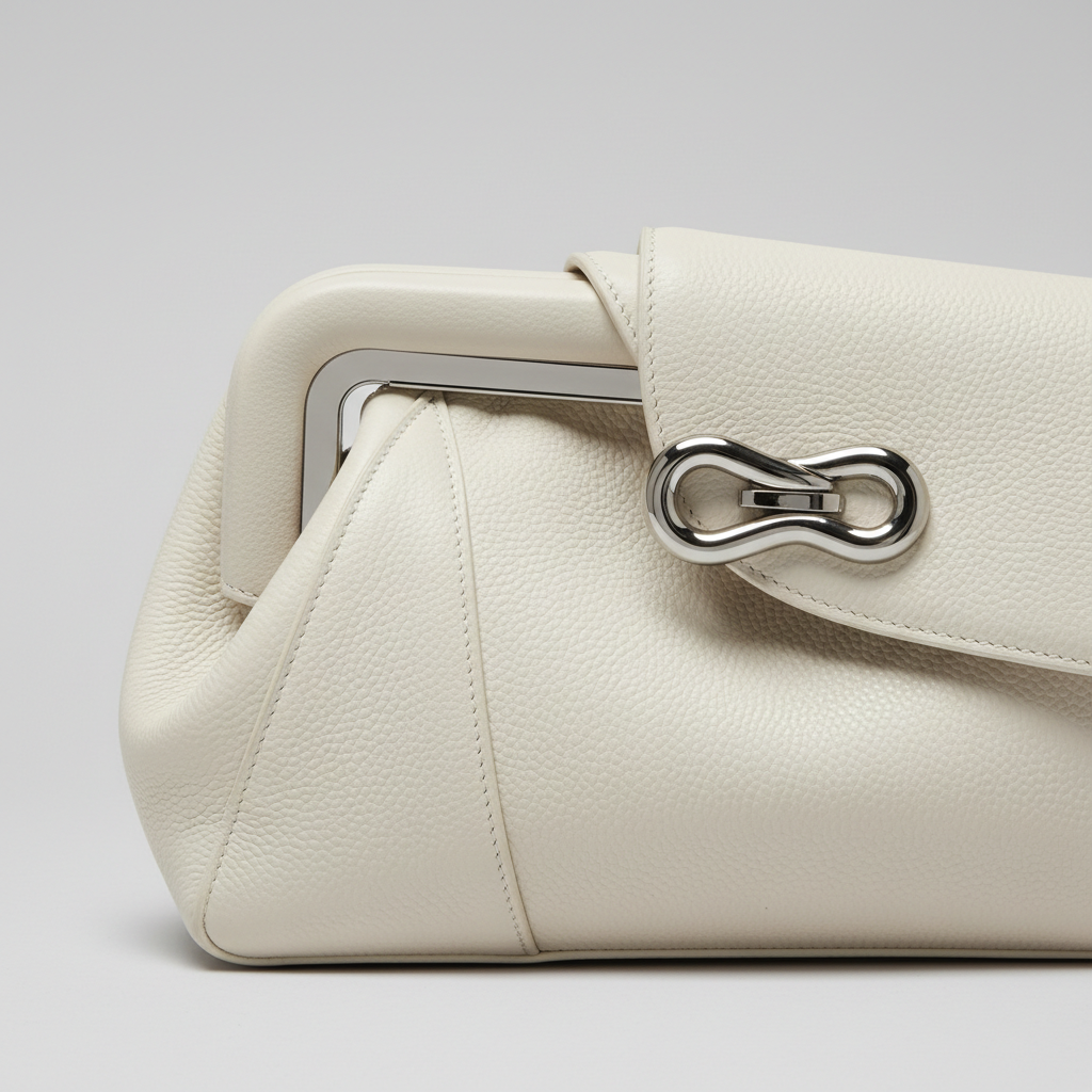 Luxe Motion in Frost White – Leather detail close-up