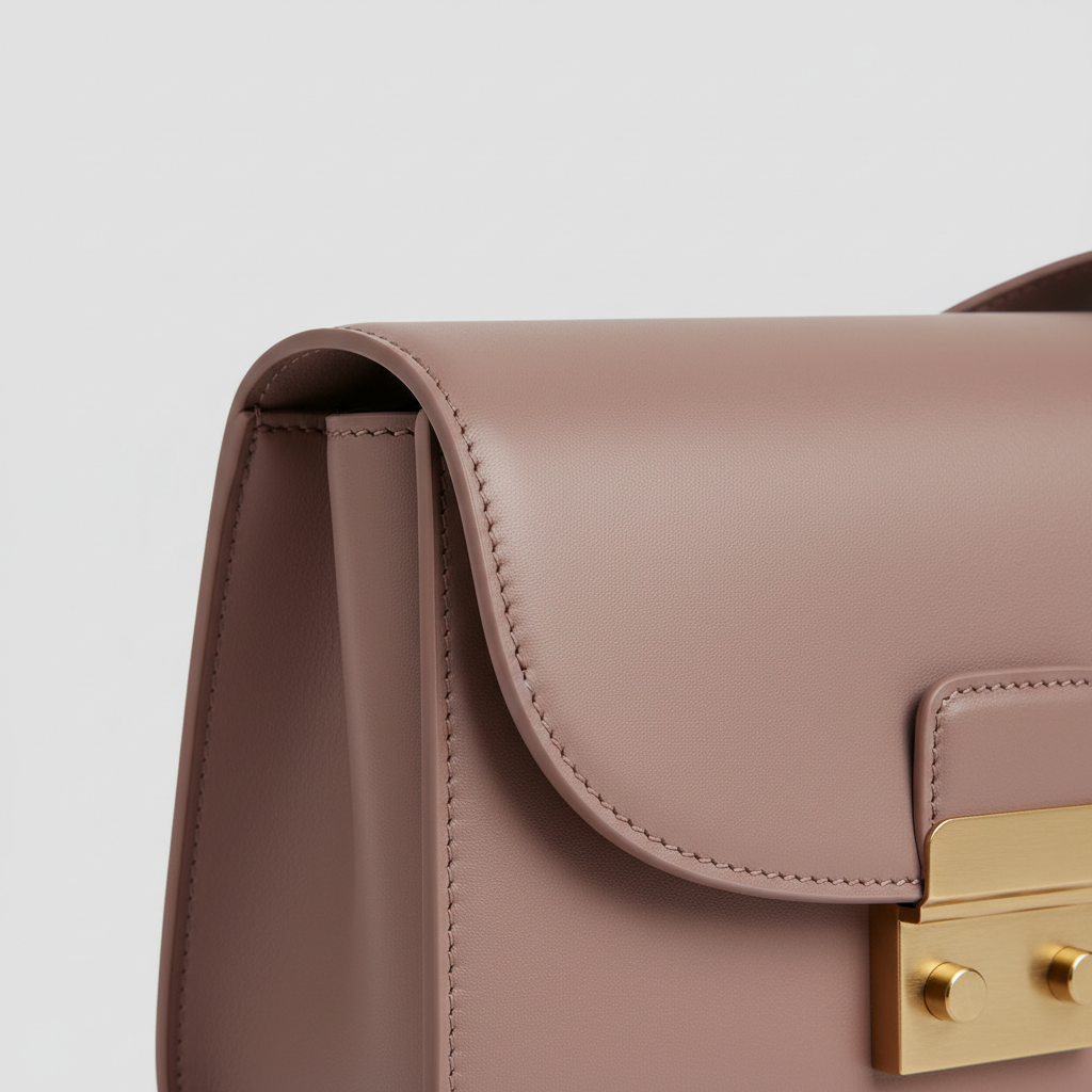 Modern Bloom in Rose Mauve – Leather detail close-up
