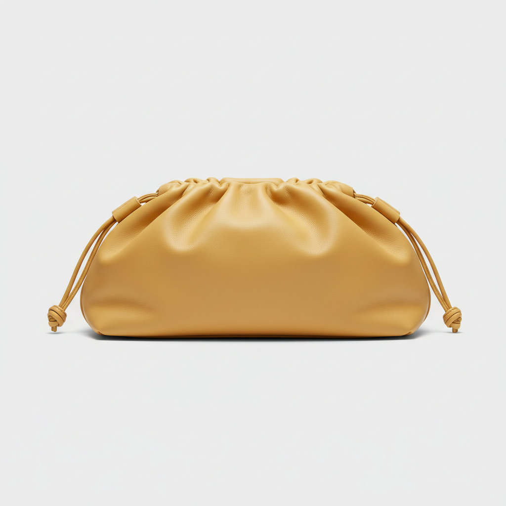 Blossom Pouch gathered leather bag in Butter Yellow - hero view