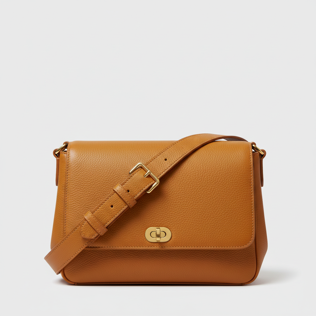 Luxe Harmony luxury shoulder bag in Amber Gold – front view