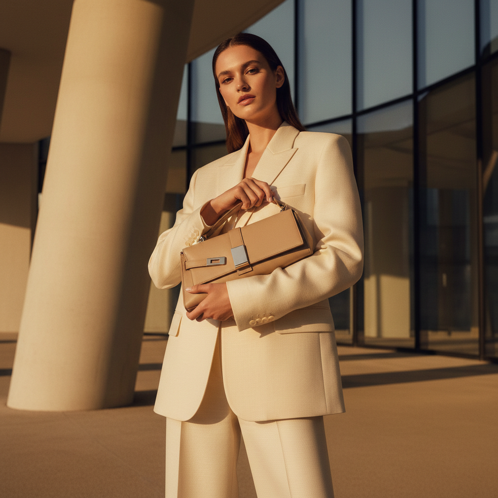 Luxury Beige Handbag Editorial